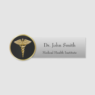 Gold Professional Medical Caduceus Naamplaatje