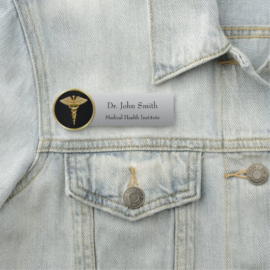 Gold Professional Medical Caduceus Naamplaatje (In situ)