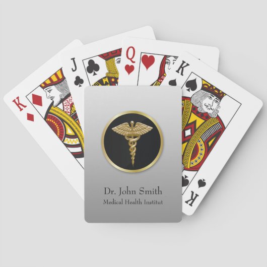 Gold Professional Medical Caduceus Pokerkaarten (Achterkant)