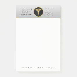 Gold Professional Medical Caduceus Post-it® notes
