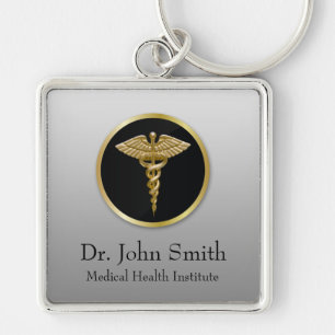 Gold Professional Medical Caduceus - Sleutelhanger