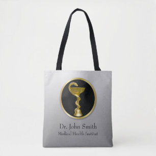 Gold Professional Medical Hygieia Bowl Tote Bag