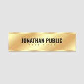 Gold Professional Moderne Elegante Sjabloon Naamplaatje (Voorkant)