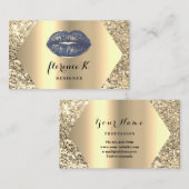 Gold Professional Permanent Makeup Artist Blue Visitekaartje (Voorkant / Achterkant)