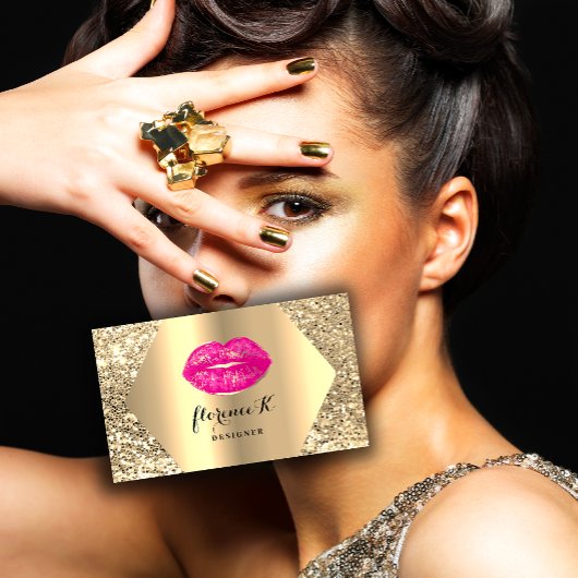 Gold Professional Permanent Makeup Artist Glam Visitekaartje