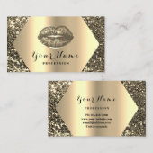 Gold Professional Permanent Makeup Artist Kiss Visitekaartje (Voorkant / Achterkant)