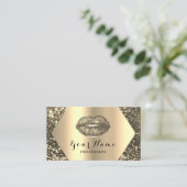 Gold Professional Permanent Makeup Artist Kiss Visitekaartje (Staand voorkant)