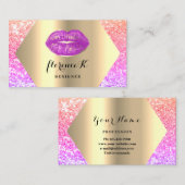 Gold Professional Permanent Makeup Artist Pastel Visitekaartje (Voorkant / Achterkant)