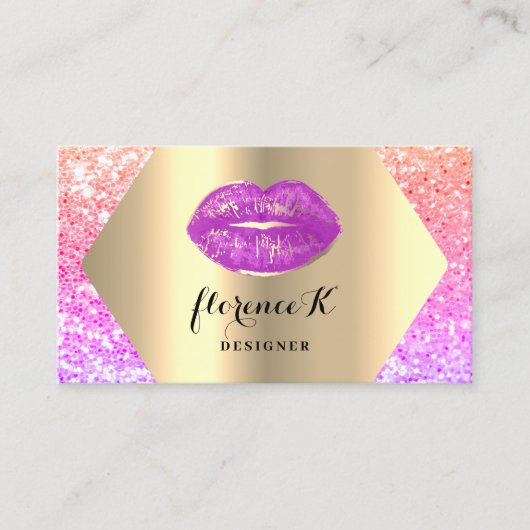 Gold Professional Permanent Makeup Artist Pastel Visitekaartje (Voorkant)