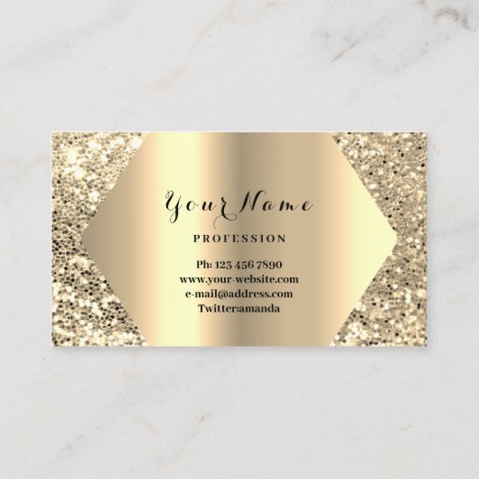 Gold Professional Permanent Makeup Artist Pink Visitekaartje (Achterkant)