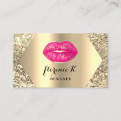 Gold Professional Permanent Makeup Artist Pink Visitekaartje (Voorkant)