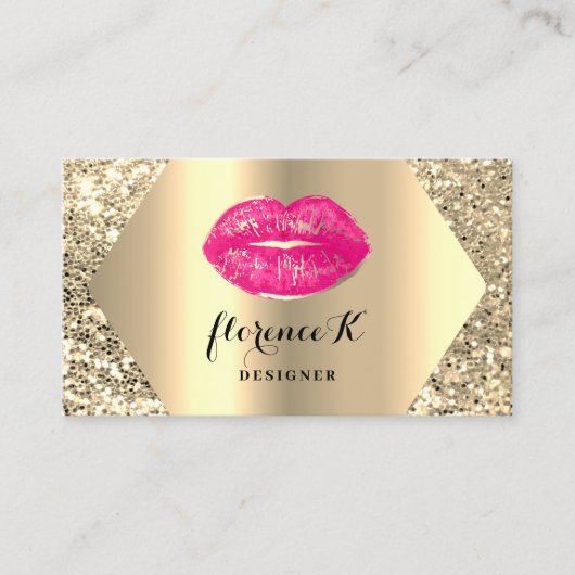 Gold Professional Permanent Makeup Artist Pink Visitekaartje (Voorkant)