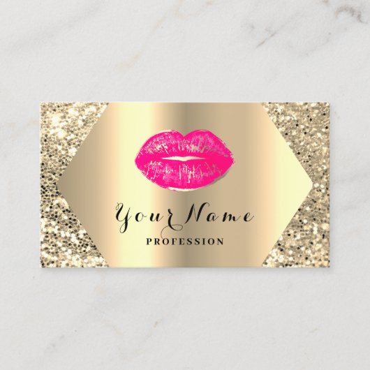 Gold Professional Permanent Makeup Artist Pink Visitekaartje (Voorkant)