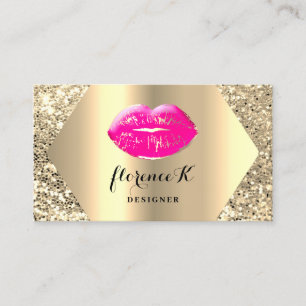 Gold Professional Permanent Makeup Artist Pink Visitekaartje