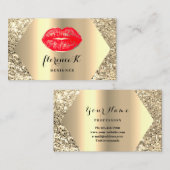 Gold Professional Permanent Makeup Artist Red Visitekaartje (Voorkant / Achterkant)