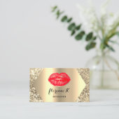 Gold Professional Permanent Makeup Artist Red Visitekaartje (Staand voorkant)