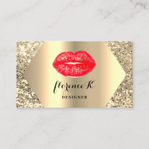 Gold Professional Permanent Makeup Artist Red Visitekaartje