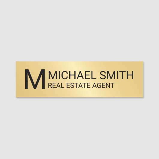 Gold Professional - persoonlijk monogram en naam Naamplaatje (Voorkant)