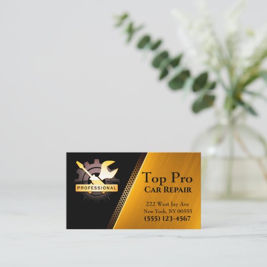 Gold Professional Tool automatische reparatiecar Visitekaartje (Staand voorkant)