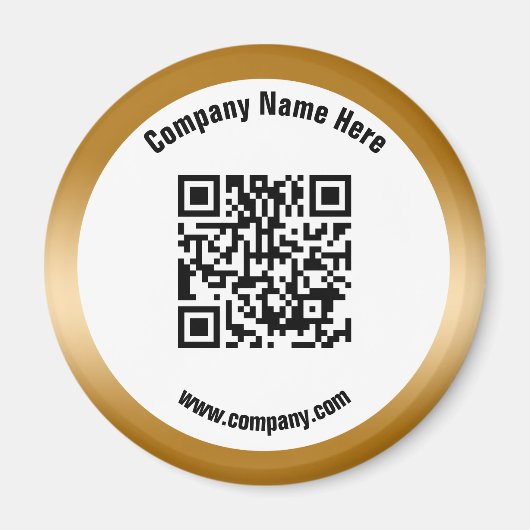 Gold Promotional Business Name QR-code Magneet (Voorkant)