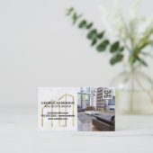 Gold Property Logo | Leefruimte | QR-streepjescode Visitekaartje (Staand voorkant)