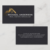 Gold Property Logo | Visitekaartje van leder (Voorkant / Achterkant)