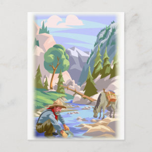 Gold Prospector Colorful Print Briefkaart