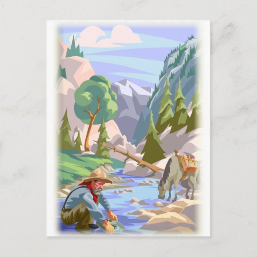Gold Prospector Colorful Print Briefkaart (Voorkant)