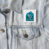 Gold Prospector Miner Pan Retro Vierkante Button 5,1 Cm (In situ)