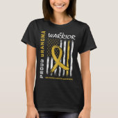 Gold Proud Grandma Childhood Cancer Awareness Amer T-shirt (Voorkant)