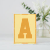Gold Pset Letter "A" Typografie Banner Kaart (Staand voorkant)