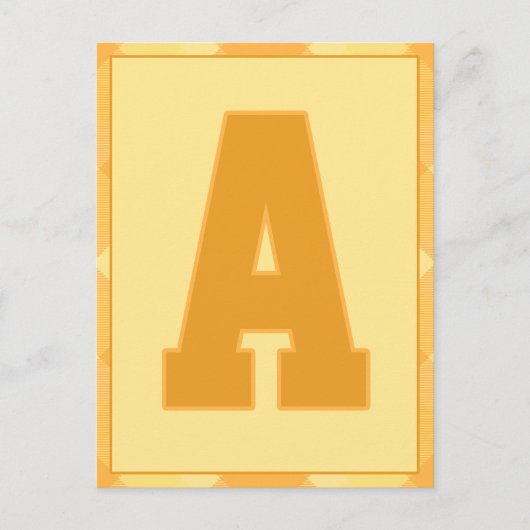 Gold Pset Letter "A" Typografie Banner Kaart (Voorkant)