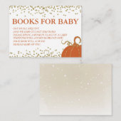Gold Pumpkin Herfst Baby shower Book Request Kaart (Voorkant / Achterkant)