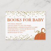 Gold Pumpkin Herfst Baby shower Book Request Kaart (Voorkant)