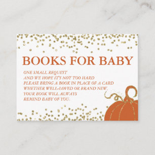 Gold Pumpkin Herfst Baby shower Book Request Kaart