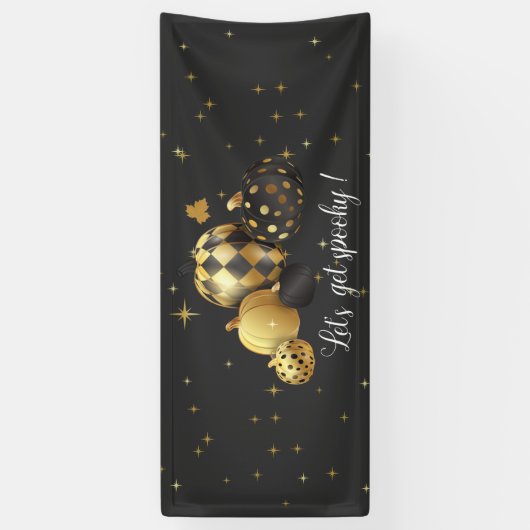 Gold Pumpkin Laten we Spooky Halloween Banner hale (Verticaal)