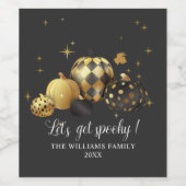 Gold Pumpkin Laten we Spooky Halloween halen Wijn Etiket (Enkel label)