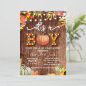 Gold Pumpkin Rustic Het is een Baby shower van een Kaart (Staand voorkant)