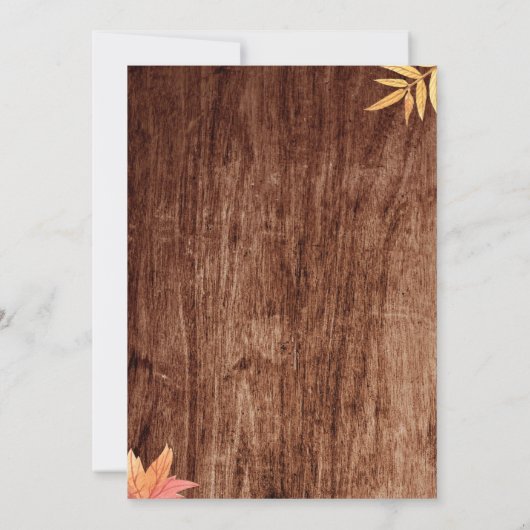 Gold Pumpkin Rustic Het is een Baby shower van een Kaart (Achterkant)