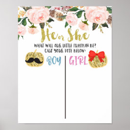 Gold Pumpkin-stemkaart Poster