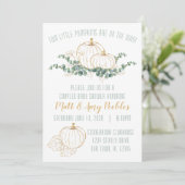 Gold Pumpkin TWIN Baby shower Uitnodigen Kaart (Staand voorkant)