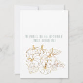 Gold Pumpkin TWIN Baby shower Uitnodigen Kaart (Achterkant)