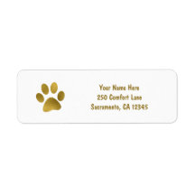 Gold Puppy Dog Paw Faux Gold