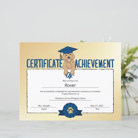 Gold Puppy Program Pet Obedience School Pre Puppy (Staand voorkant)