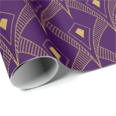 Gold & Purple Art-Deco Seamless Pattern 3 Cadeaupapier (Rol Hoek)