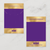 Gold Purple Luxury Earring Display Business Card Visitekaartje (Voorkant / Achterkant)