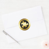 GOLD PUZZLE PIECE RONDE STICKER (Envelop)