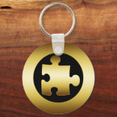 GOLD PUZZLE PIECE SLEUTELHANGER (Voorkant)