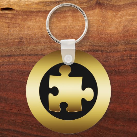 GOLD PUZZLE PIECE SLEUTELHANGER (Voorkant)