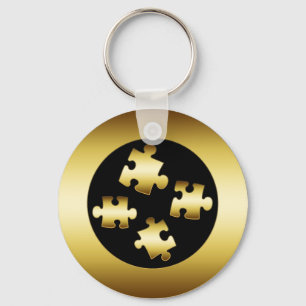 GOLD PUZZLE PIECES SLEUTELHANGER